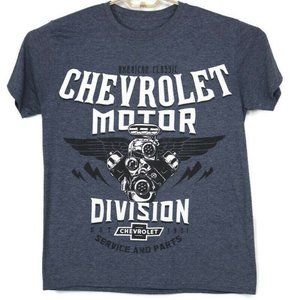 GM Chevy Chevrolet Motor Division T-Shirt Shirt‎ Blue L Large